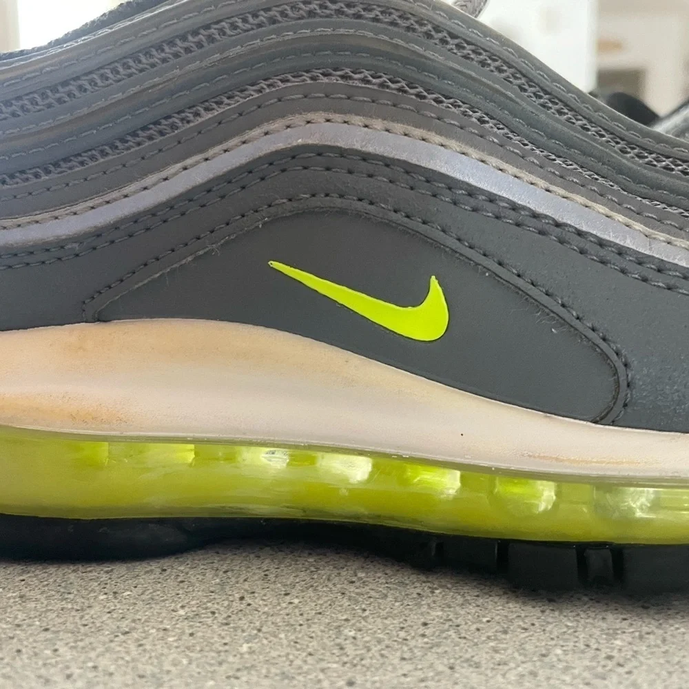 Preloved. Size 5 youth Nike fluorescent swish sneakers.